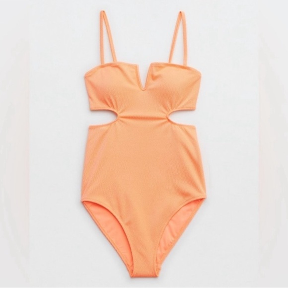 aerie Other - NWT Aerie Shine Pique V Wire Cut Out One Piece Swimsuit